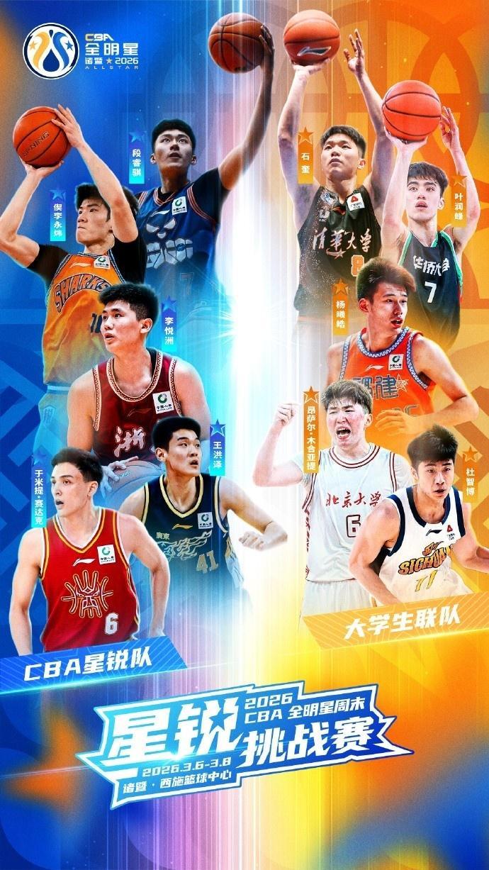 开云体育-CBA官宣星锐赛名单：偰李永炜领衔星锐队 新科状元领衔大学生联队